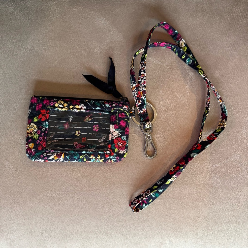 Vera Bradley ID Holder Lanyard. Floral Flowers NWOT